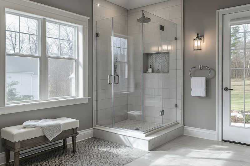 Open Concept Walk-in Shower with Frameless Glass