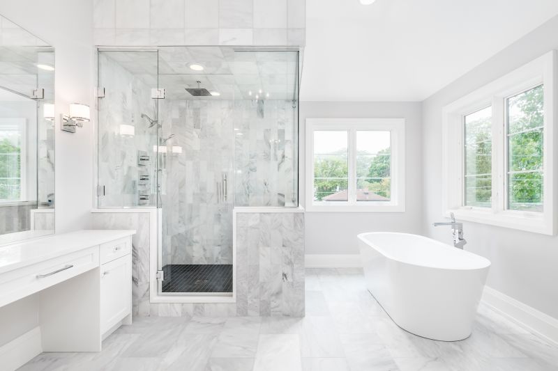 Elegant Shower with Marble Accents